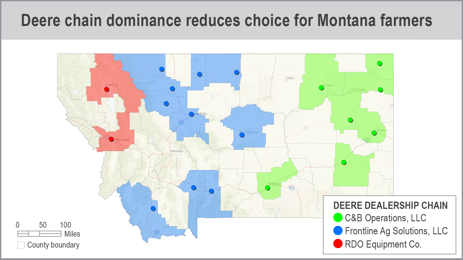 Deere chain dominance reduces choice for Montana farmers